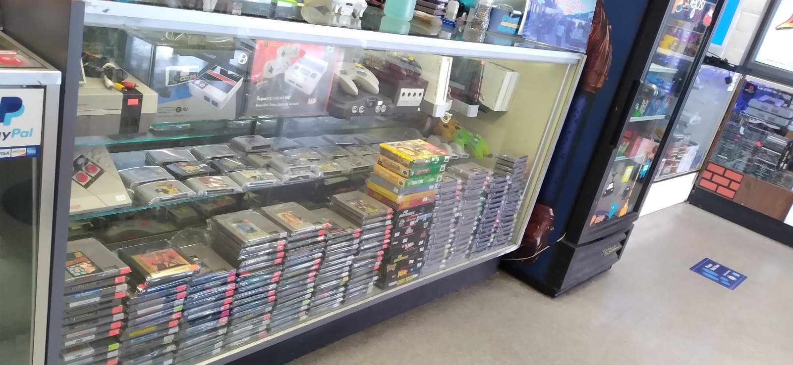 Store display case with NES games